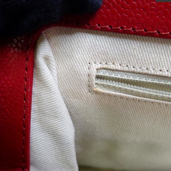 Authentic Chanel Timeless Caviar Quilted CC Large Dark Red Clutch Handbag - Picture 10 of 14